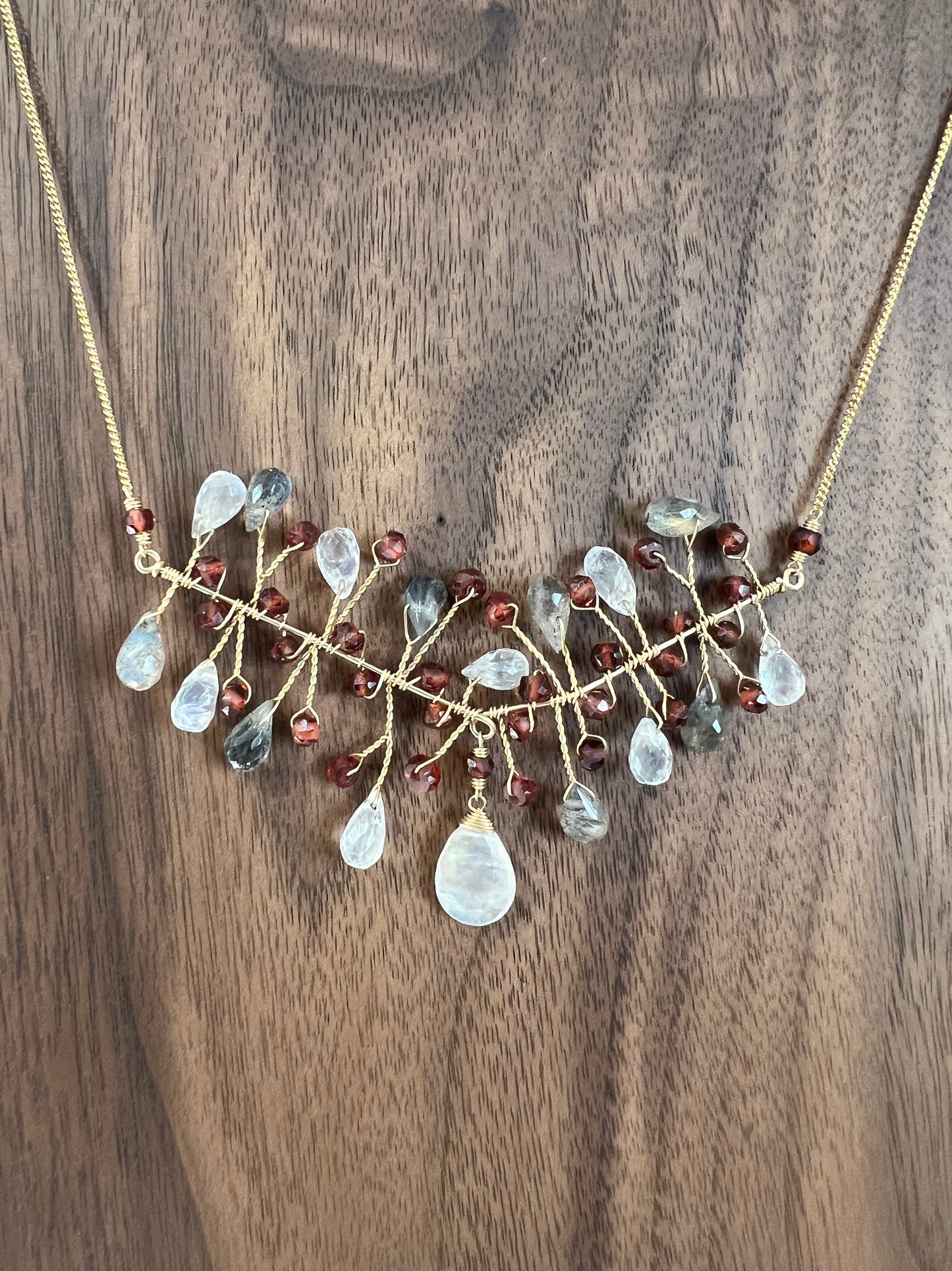 Tree Necklace with Gemstone Pendant