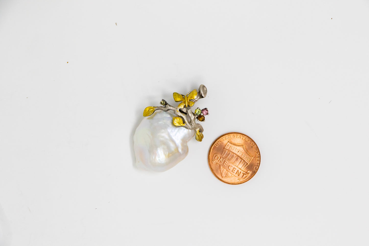 Baroque Pearl Butterfly Tree Pendant