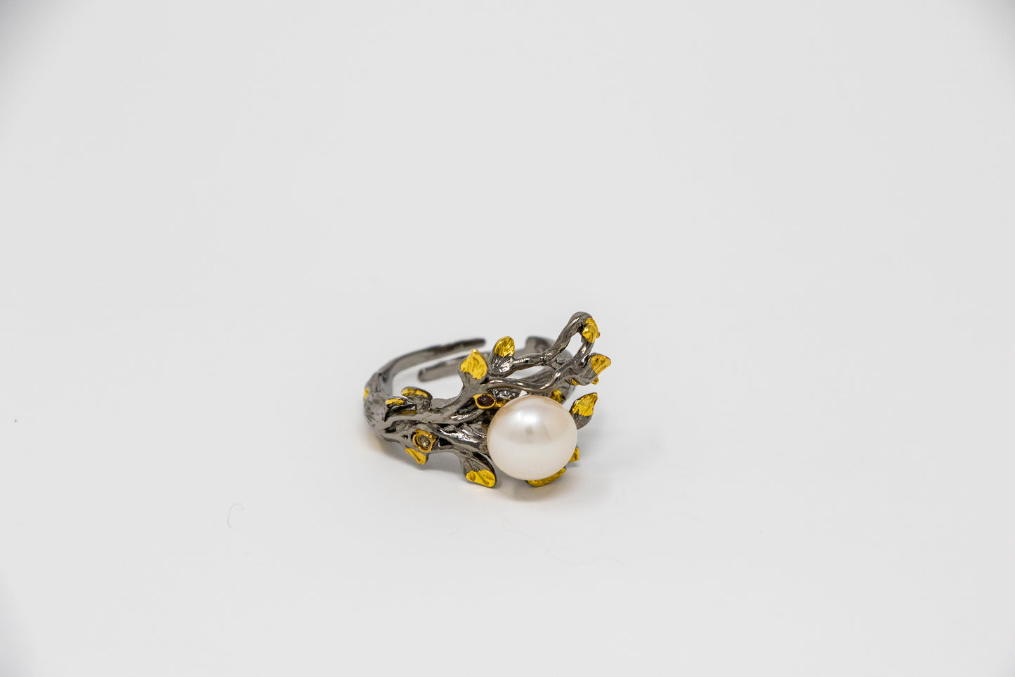 Baroque Pearl Tree Branch Statement Ring