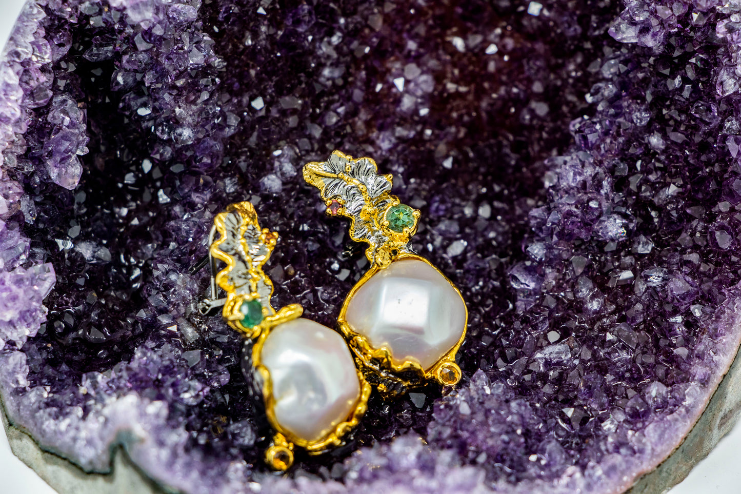 Baroque Pearl Seaweed Earrings