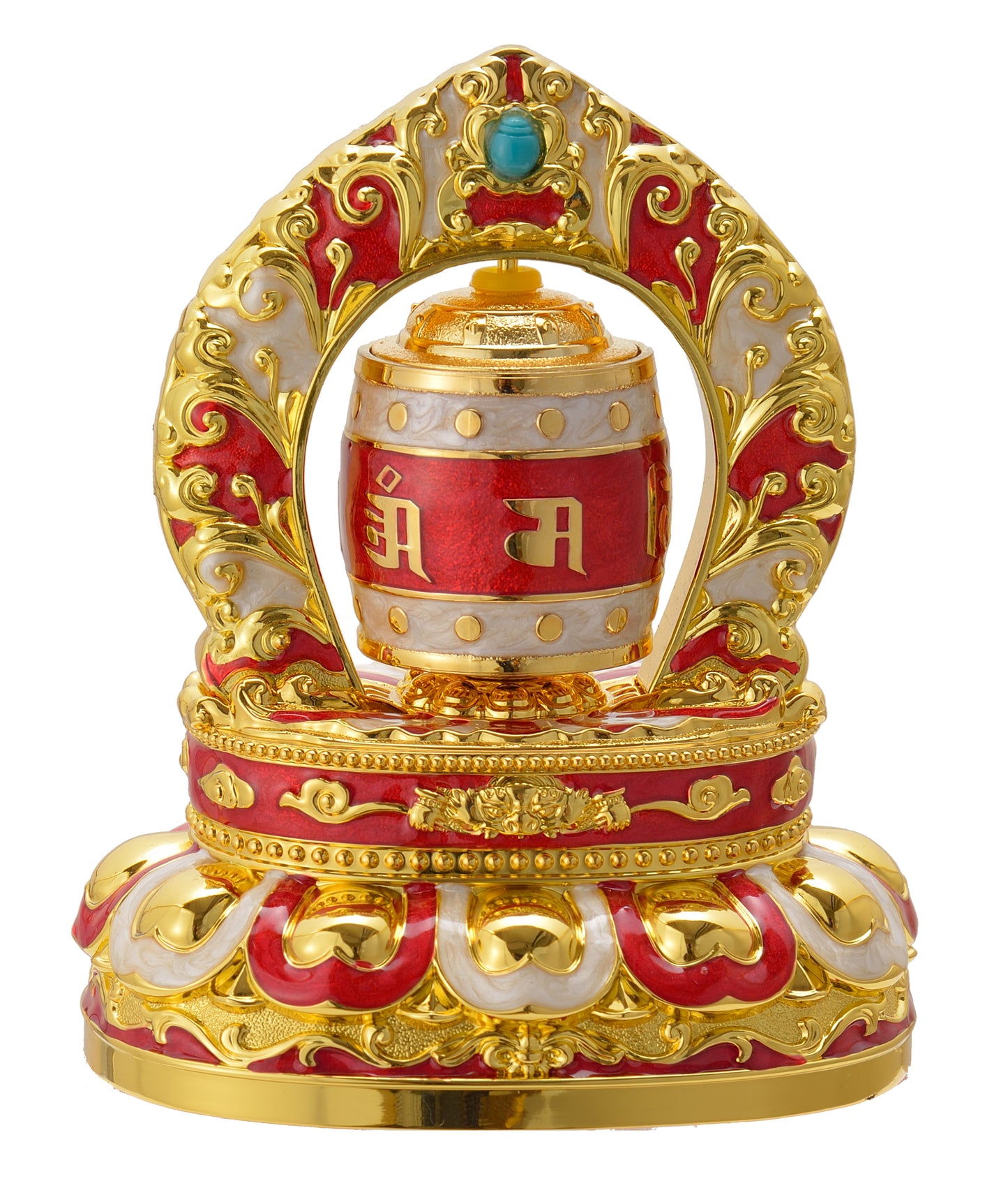 Orange and White Prayer Wheel