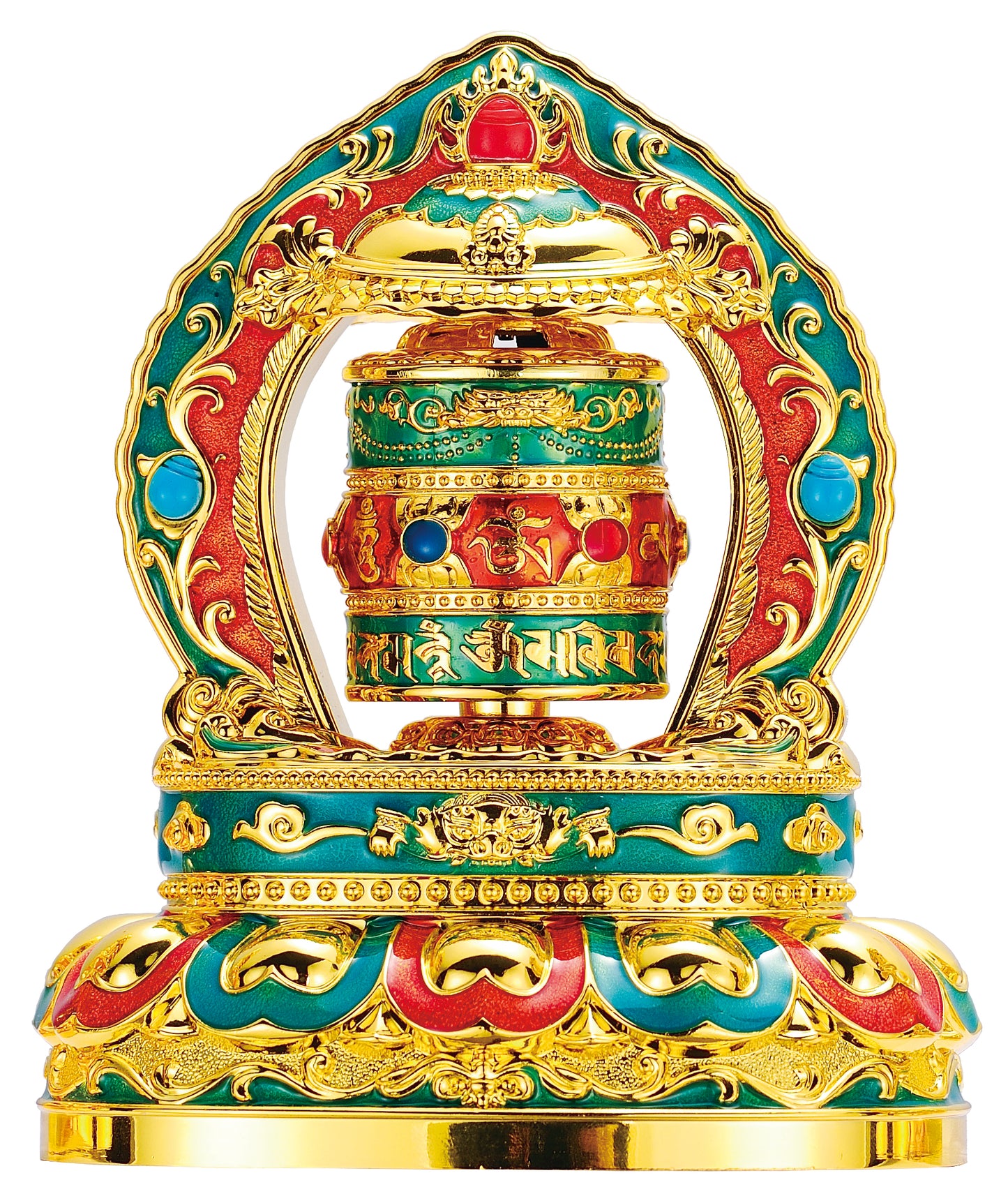 Red and Green Prayer Wheel