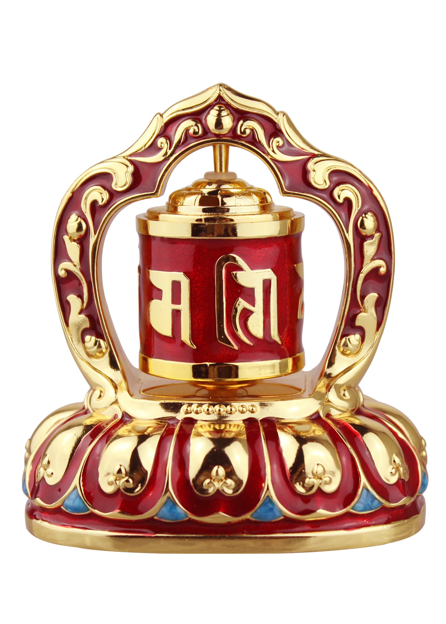 Red Solar Power Prayer Wheel