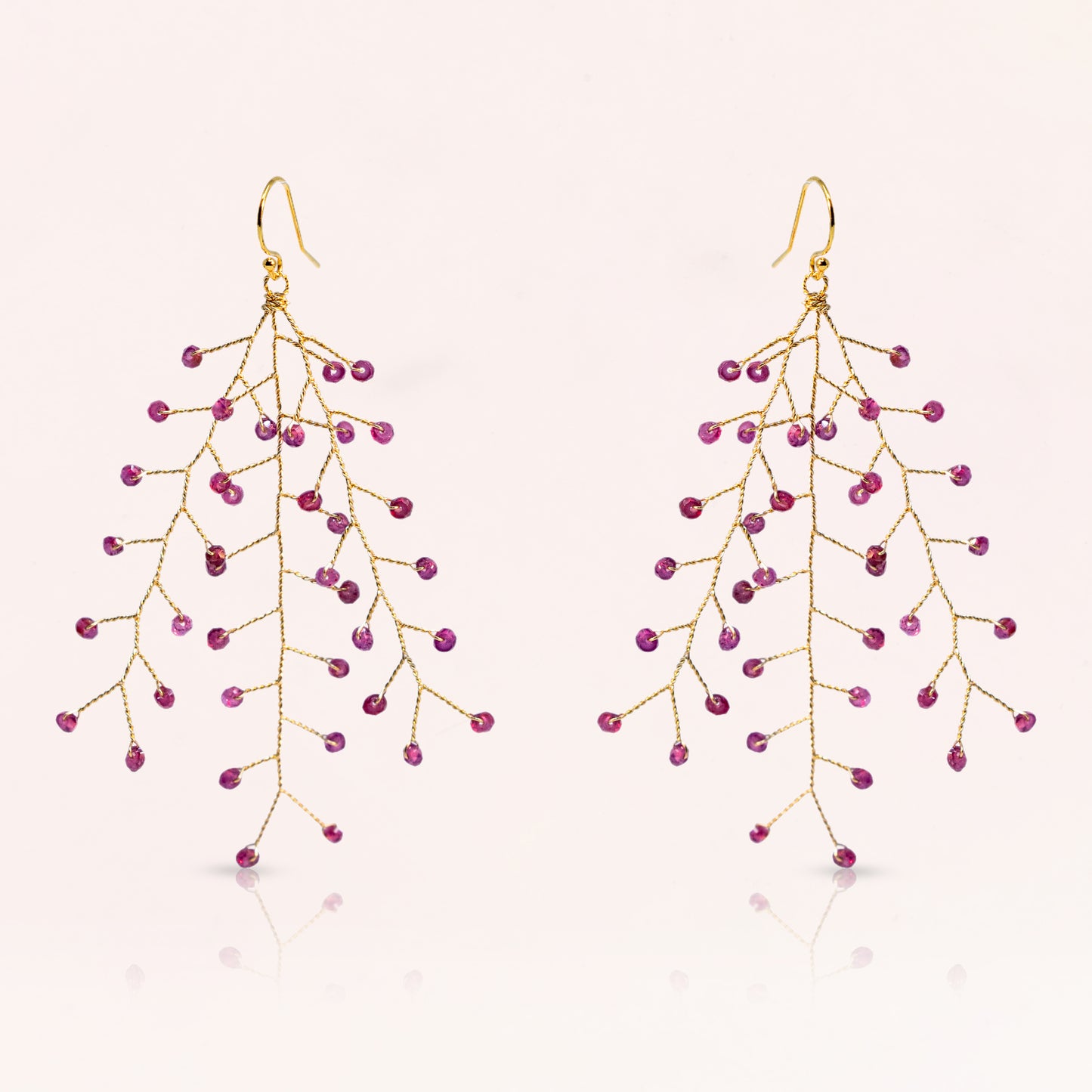 Garnet Wire Earrings