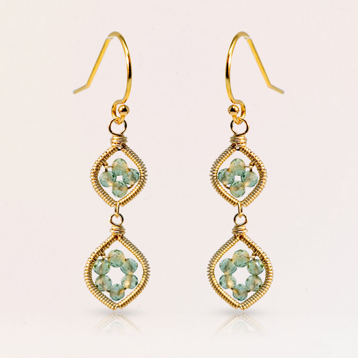 Gemstone Double Hoop Earrings