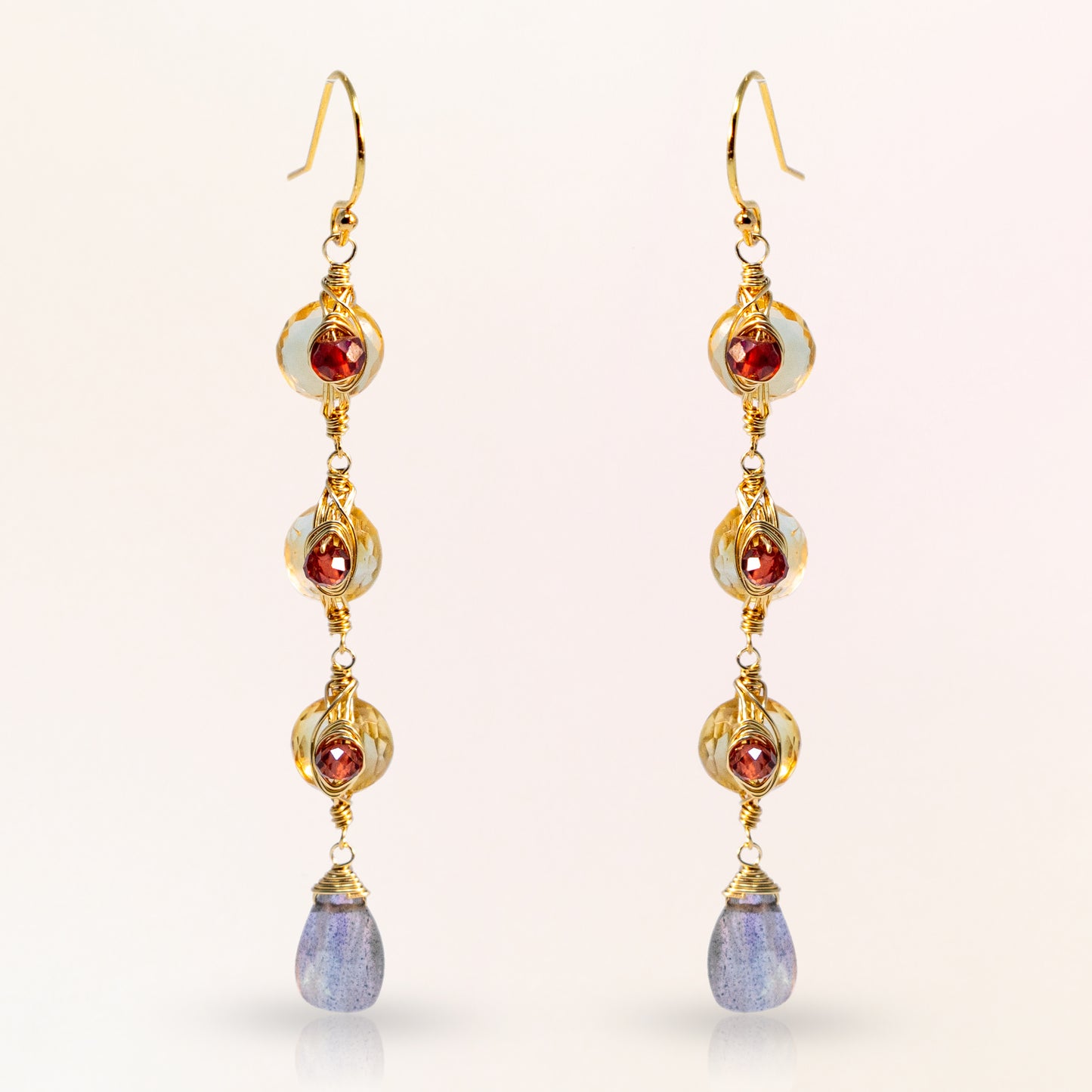 Gemstone Chain Earrings