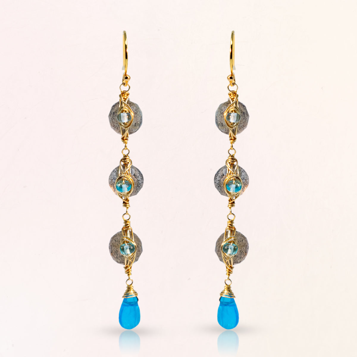 Gemstone Chain Earrings