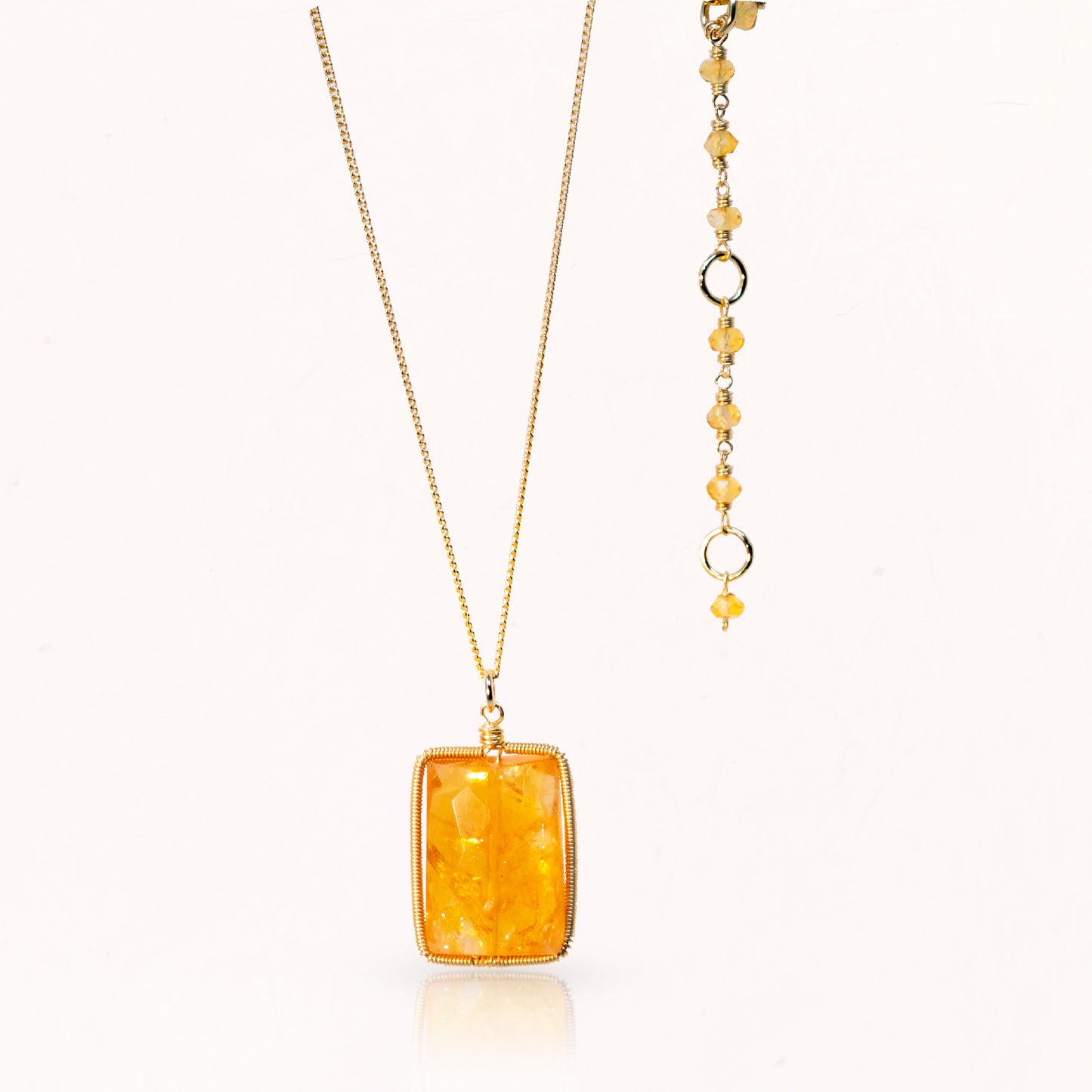 Square Citrine Necklace