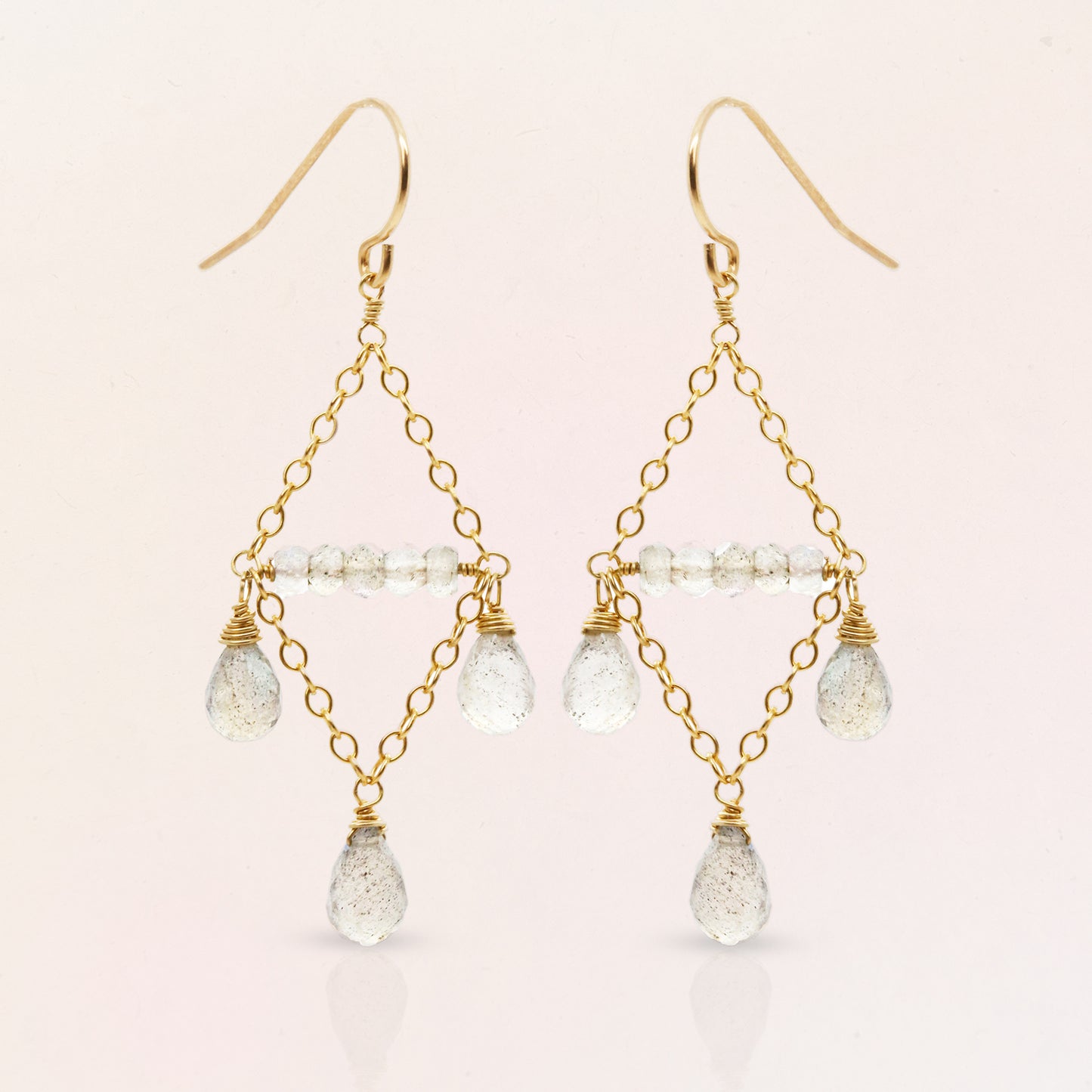 Geometric Labradorite Earrings