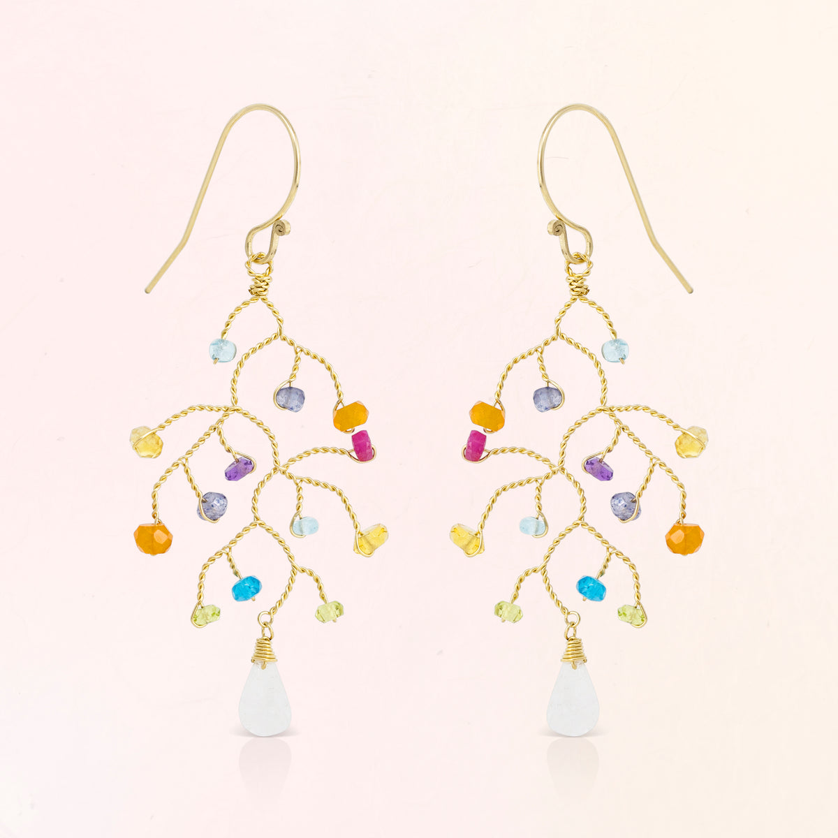 Gemstone Tree Earrings