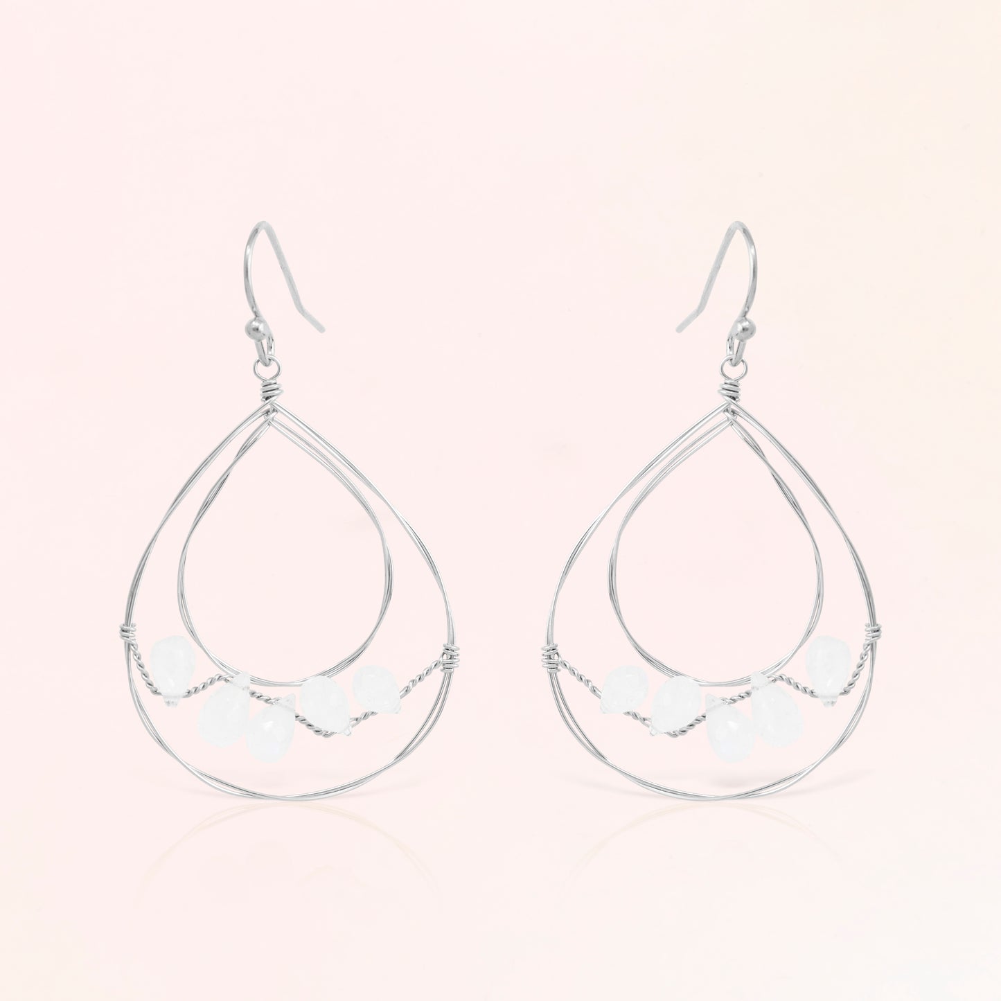 Moonstone Hoop Earrings