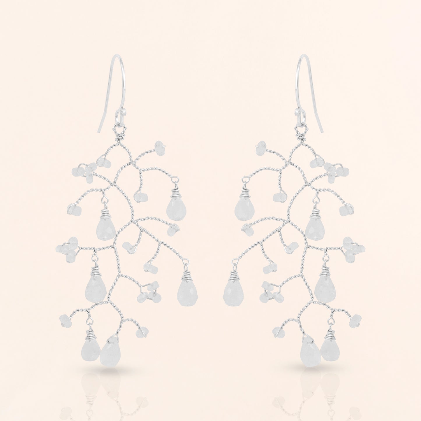 Moonstone Tree Earrings