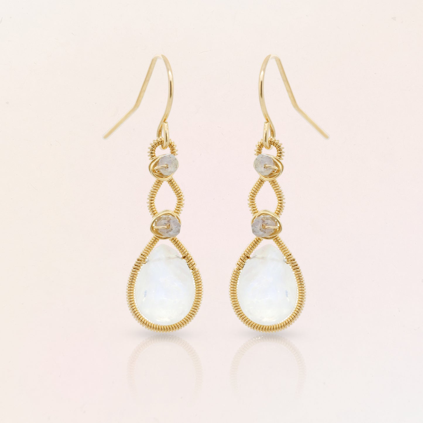 Moonstone Hourglass Drop Earrings