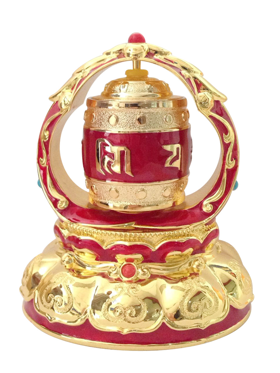 Red Solar Power Prayer Wheel