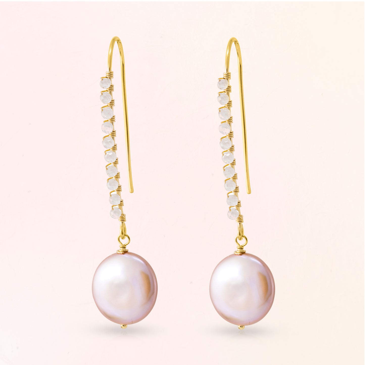 pearl and crystal earrings