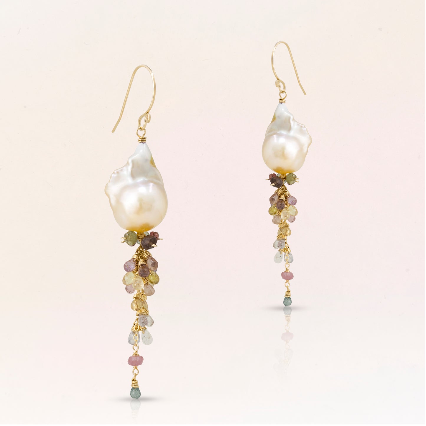 pink baroque pearl earrings
