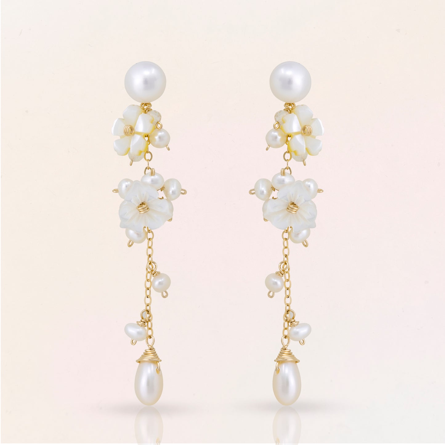 Pearl Cluster Stud Earrings