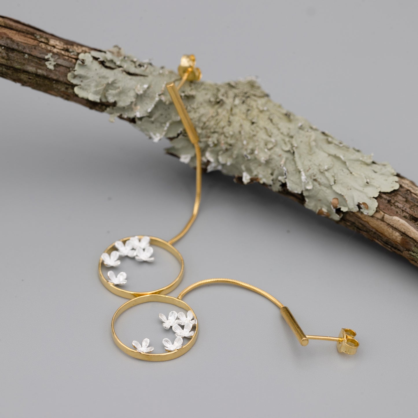 Small Flower Stud Drop Hoop Earrings