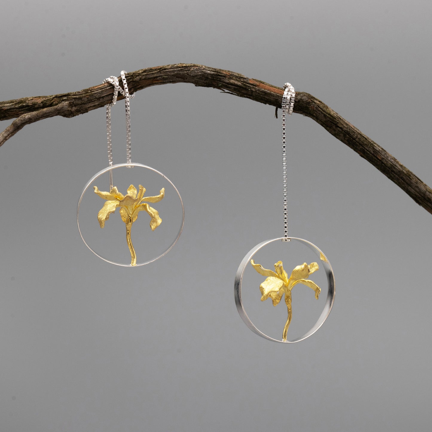 Flower Stud Drop Hoop Earrings