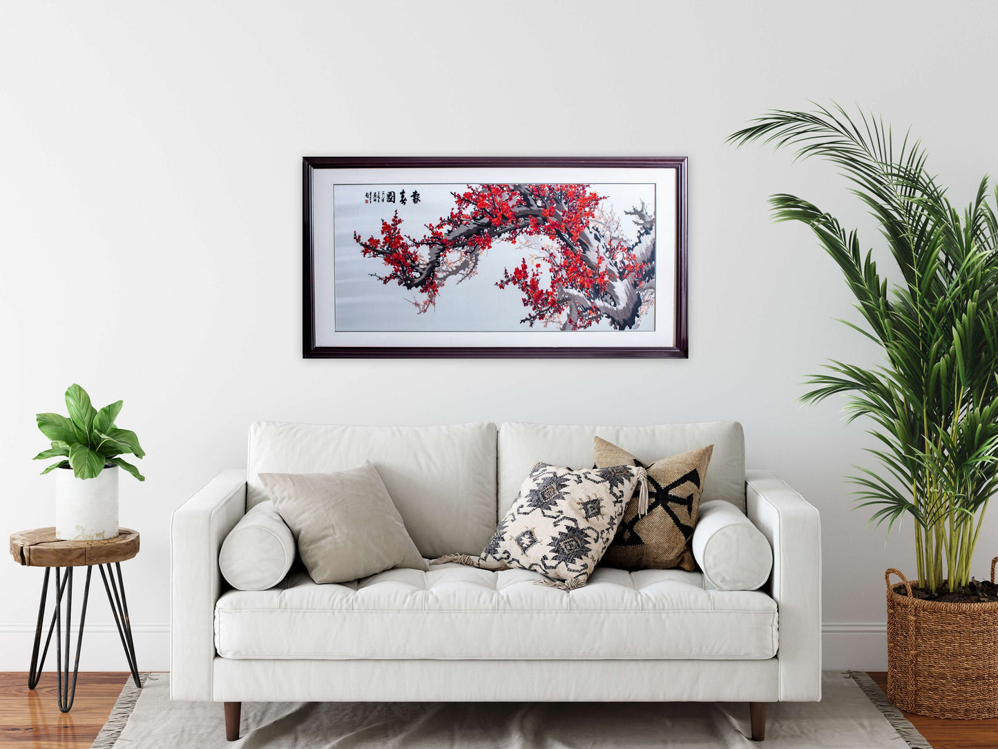 Grand Cherry Tree - Silk Art Framed and Matted