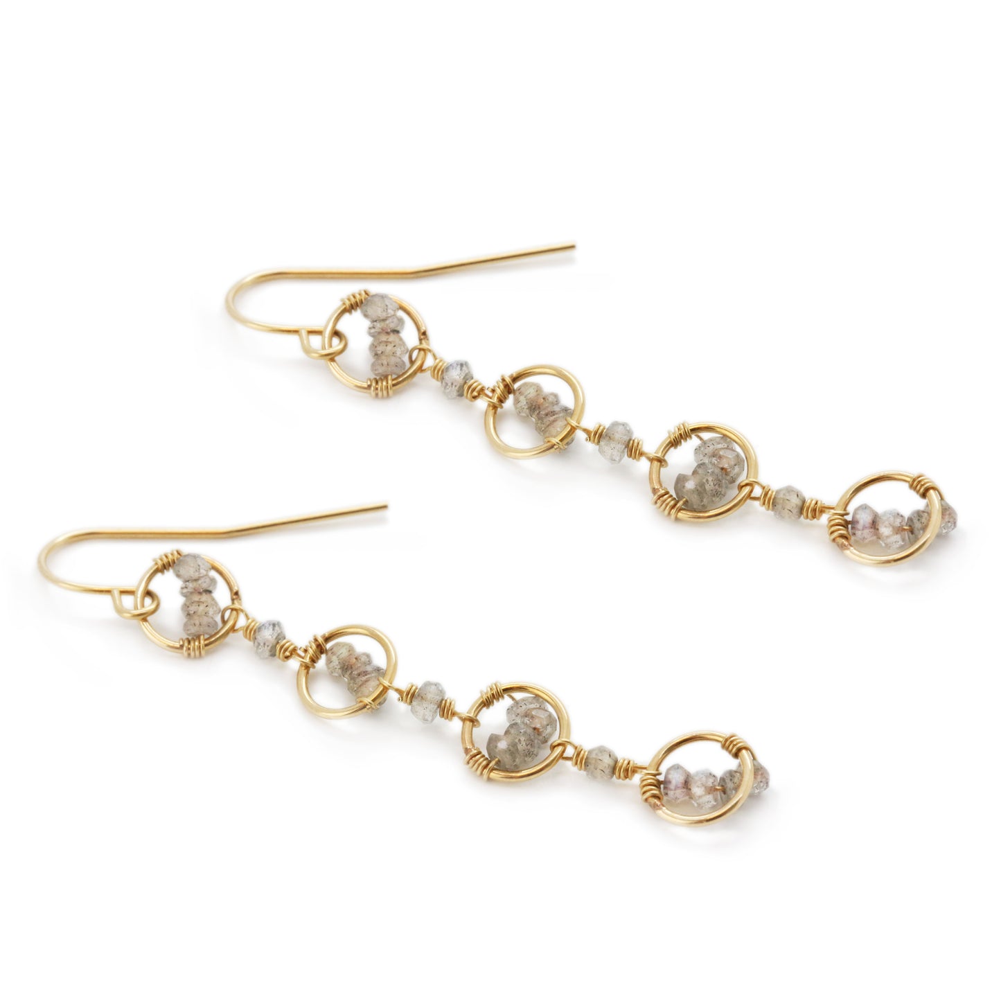 Labradorite Gold Chain Drop Earring