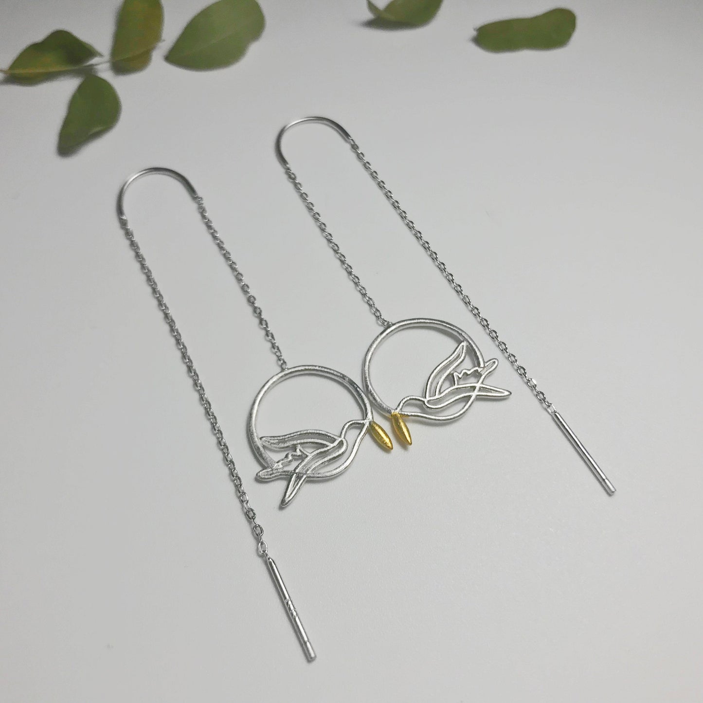 Peace Dove Sterling Silver Drop Earrings