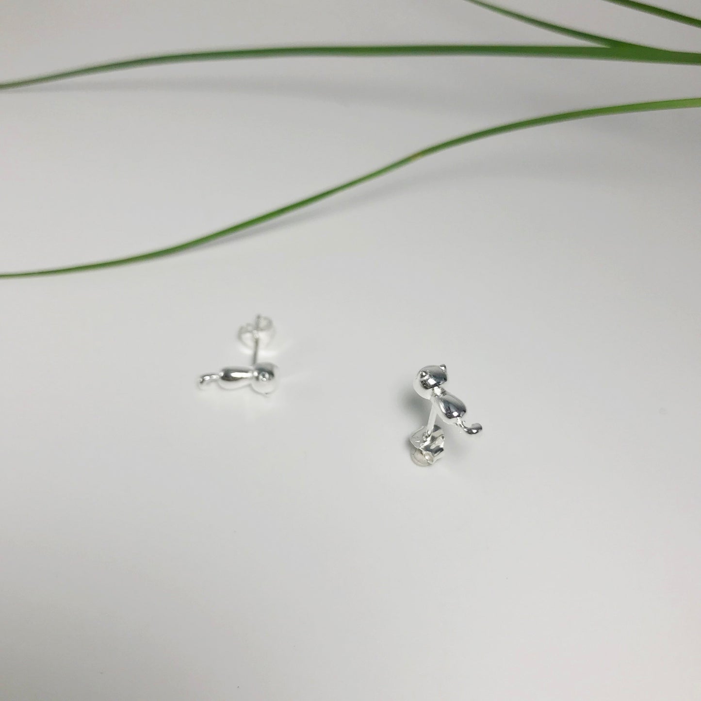 Cat Stud Sterling Silver Earrings