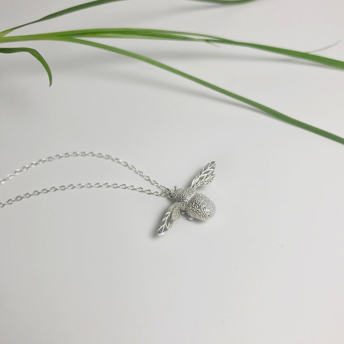 Bumblebee Pendant Sterling Silver Necklace