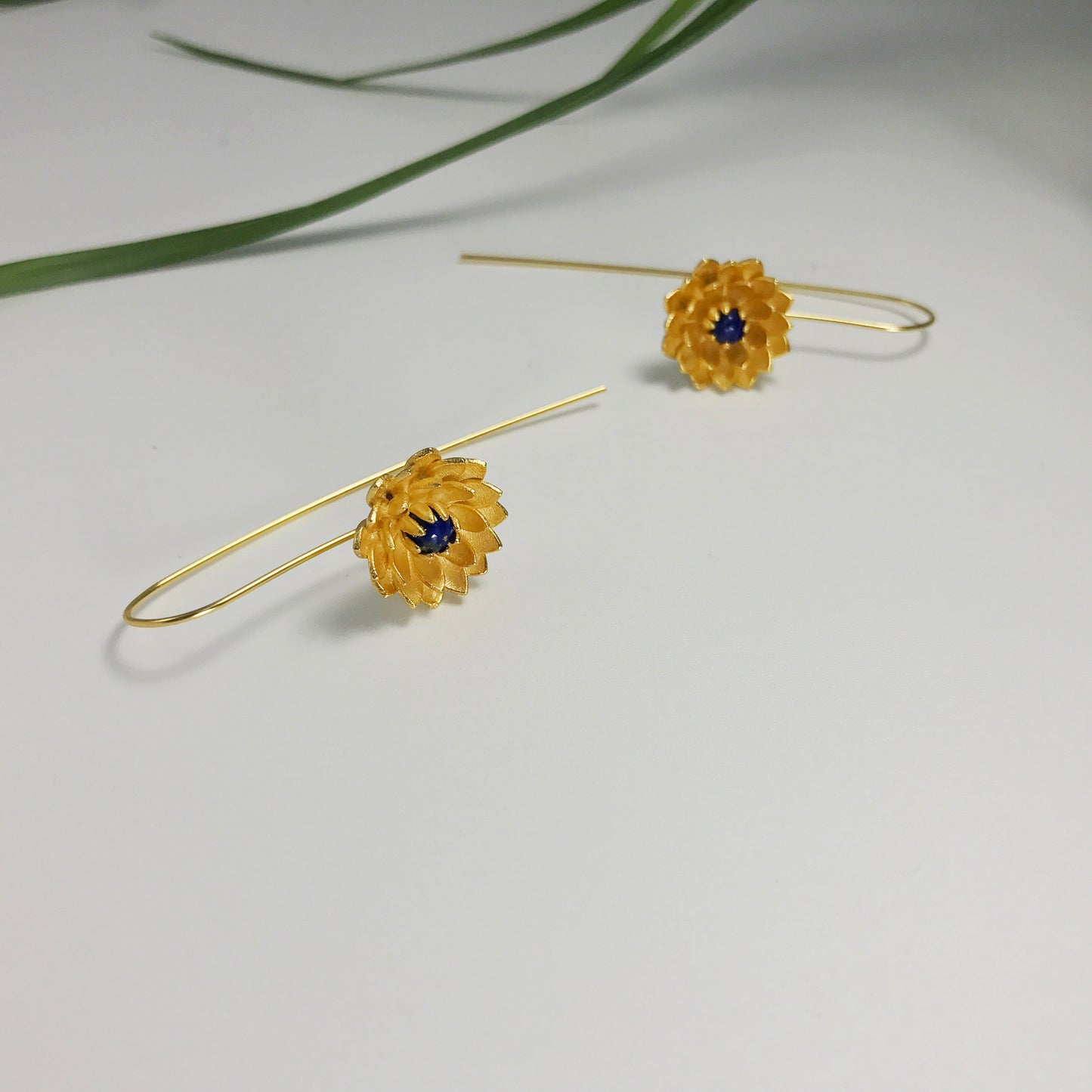 Lotus Lapis Lazuli Sterling Silver Earrings