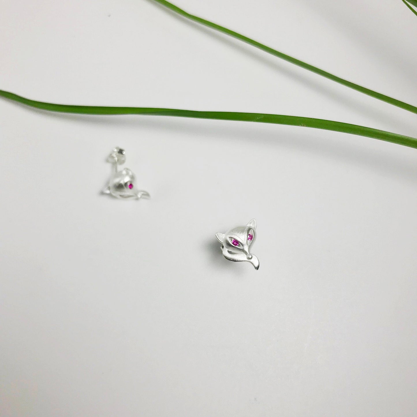 Fox Sterling Silver Stud Earrings