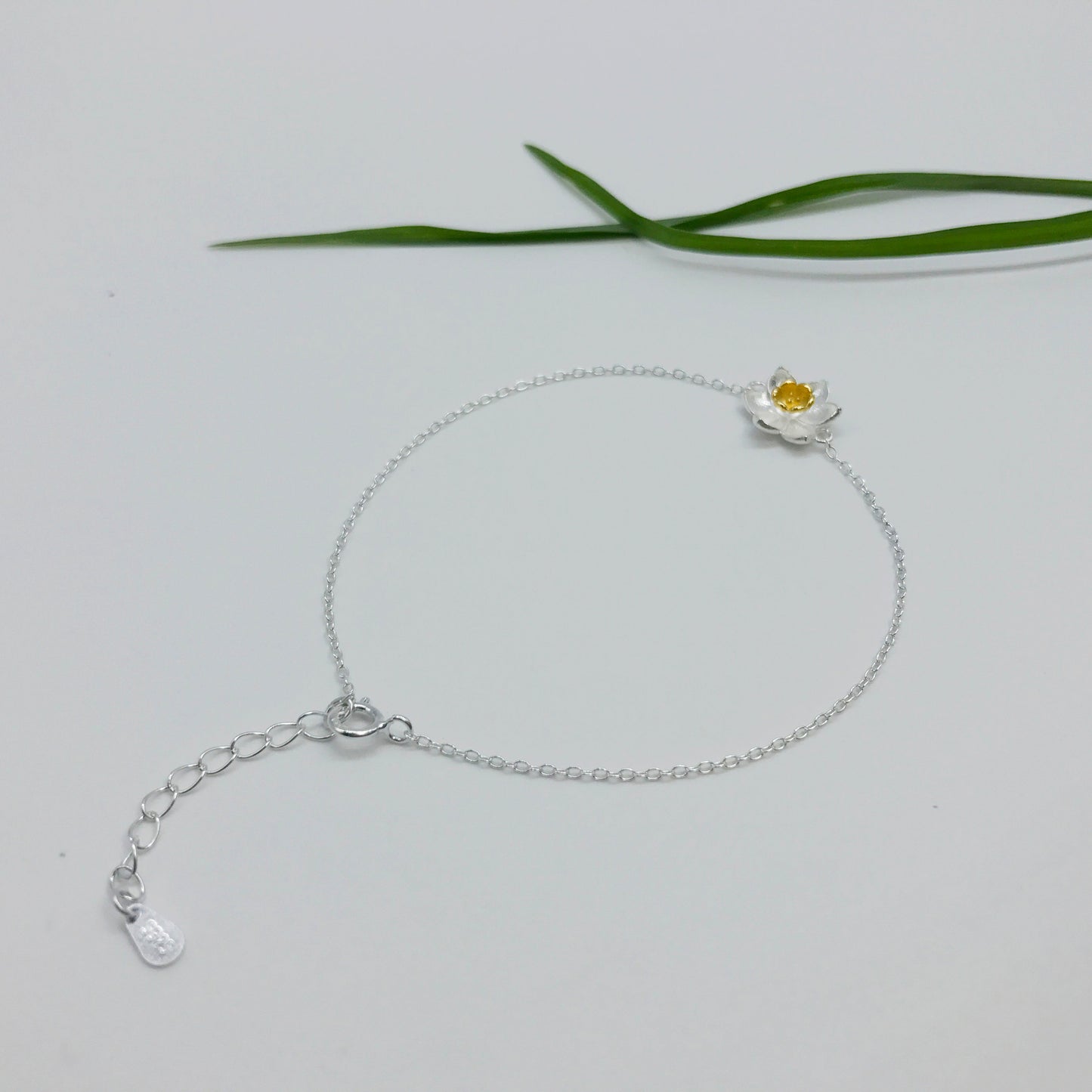 Silver Lotus Bracelet Sterling Silver Nature Jewelry