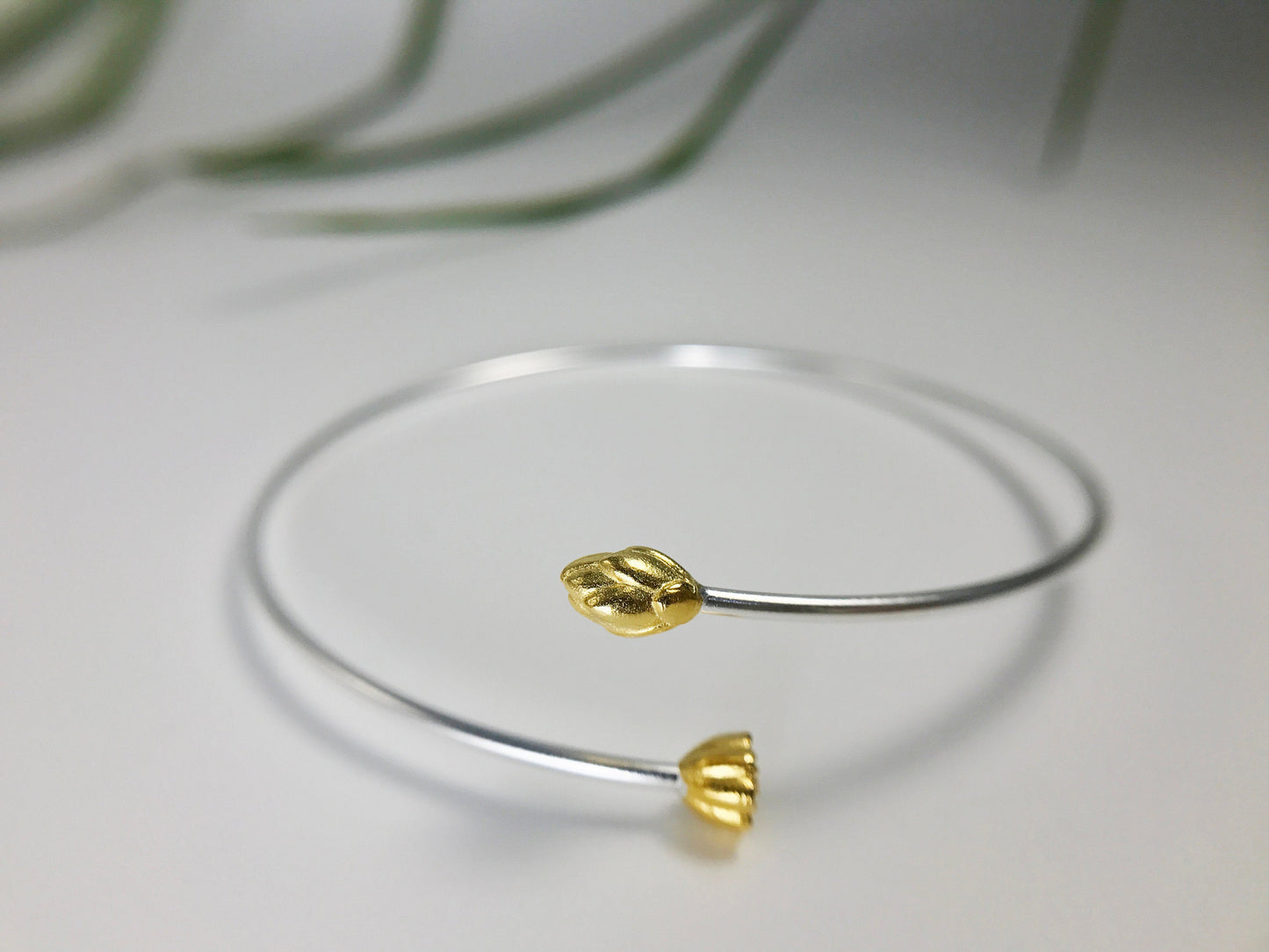 Pearl Lotus Bud Sterling Silver Bracelet