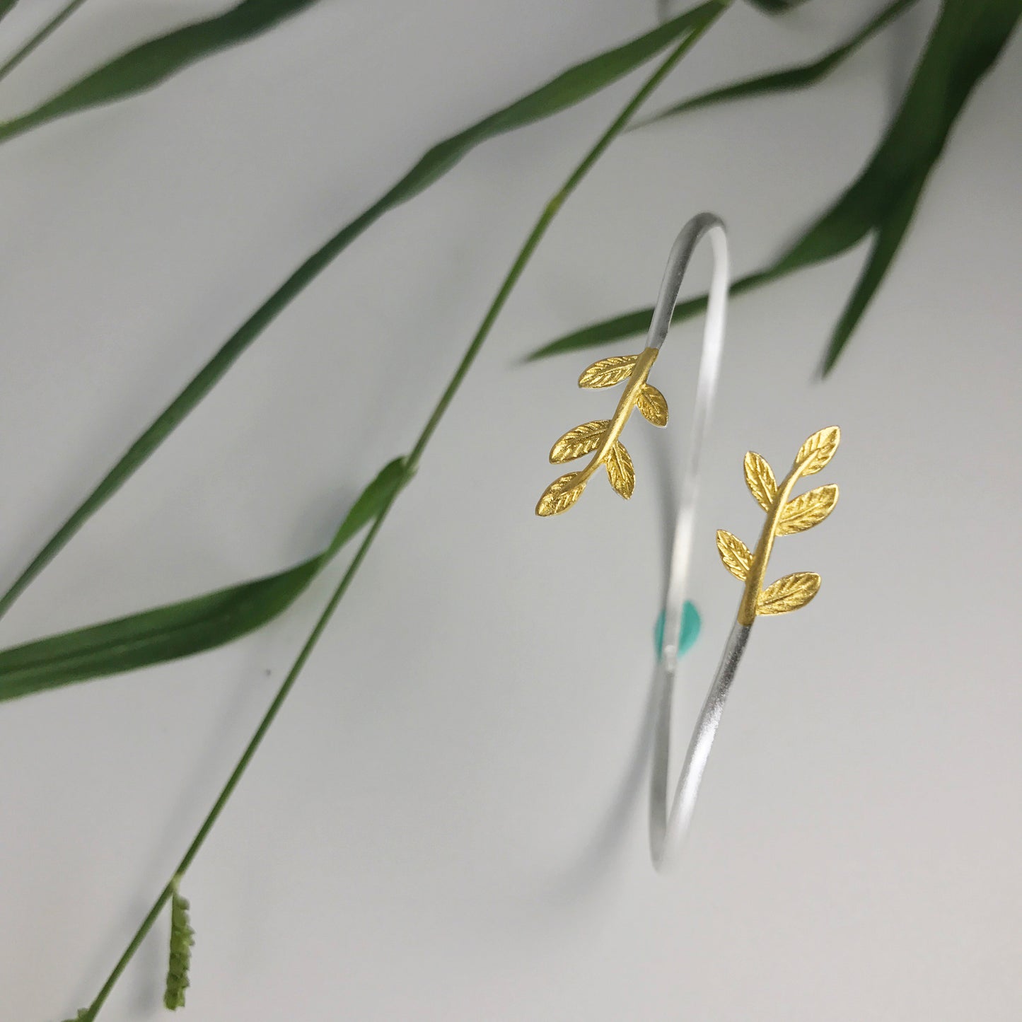 Gold Leaf Sterling Silver Nature Bracelet