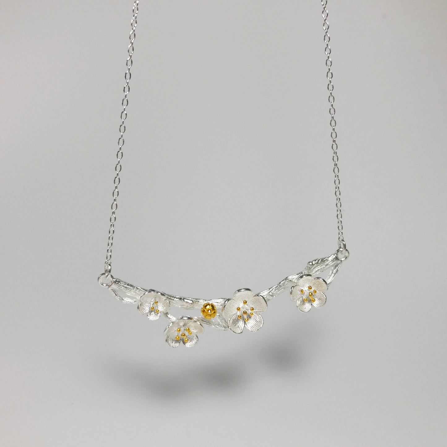 Cherry Blossom Sterling Silver Necklace