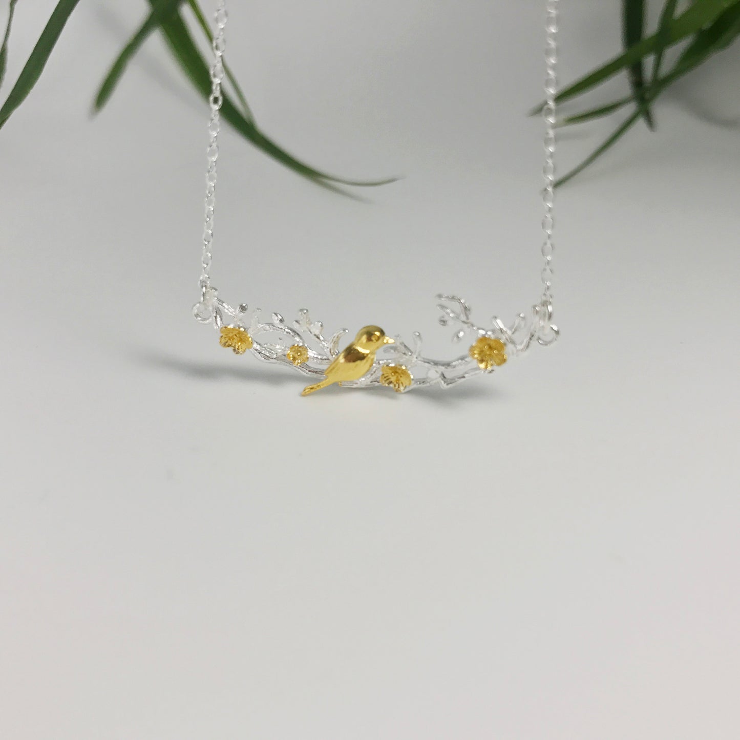 Bird Pendant Sterling Silver Necklace