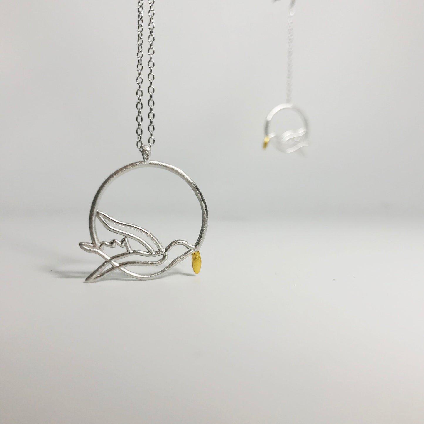 Peace Dove Pendant Sterling Silver Necklace