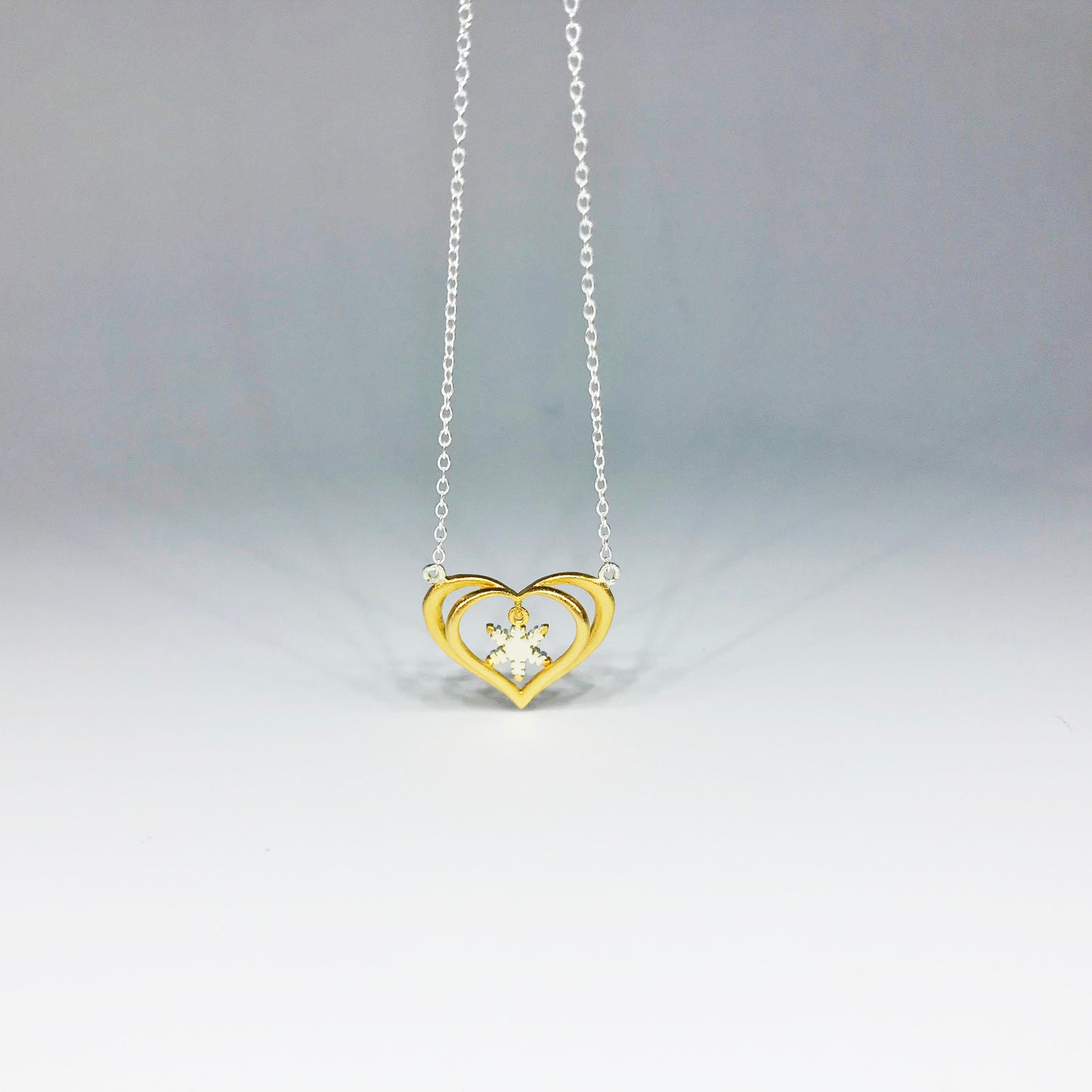 Winter Heart Pendant Sterling Silver Necklace