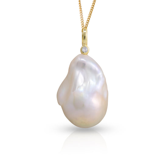 Baroque Pearl Pendant South China Genuine Pearl Swarovski Crystal