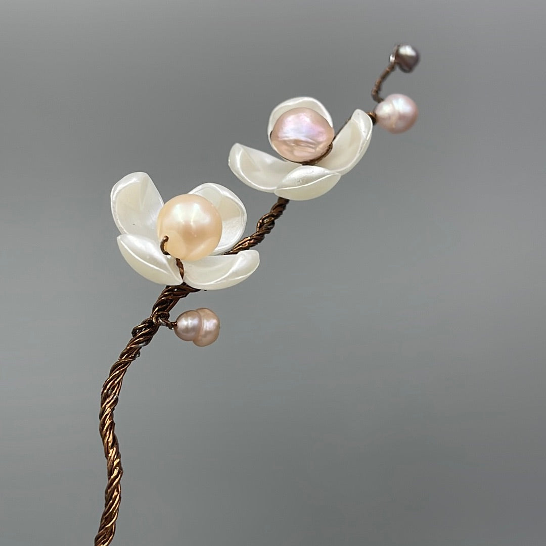 Pearl Branch with Ceramic Vase