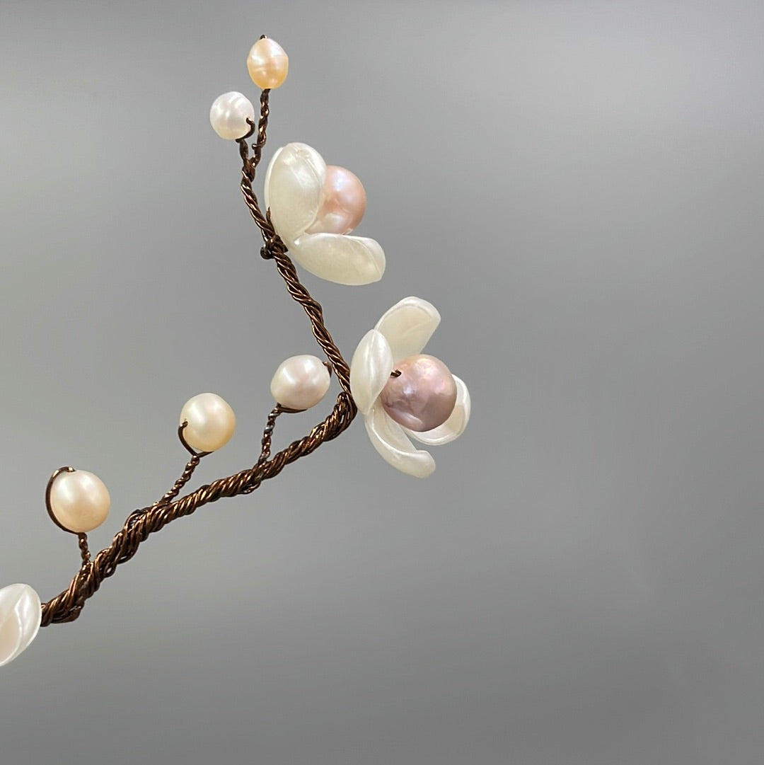 Pearl Branch with Ceramic Vase