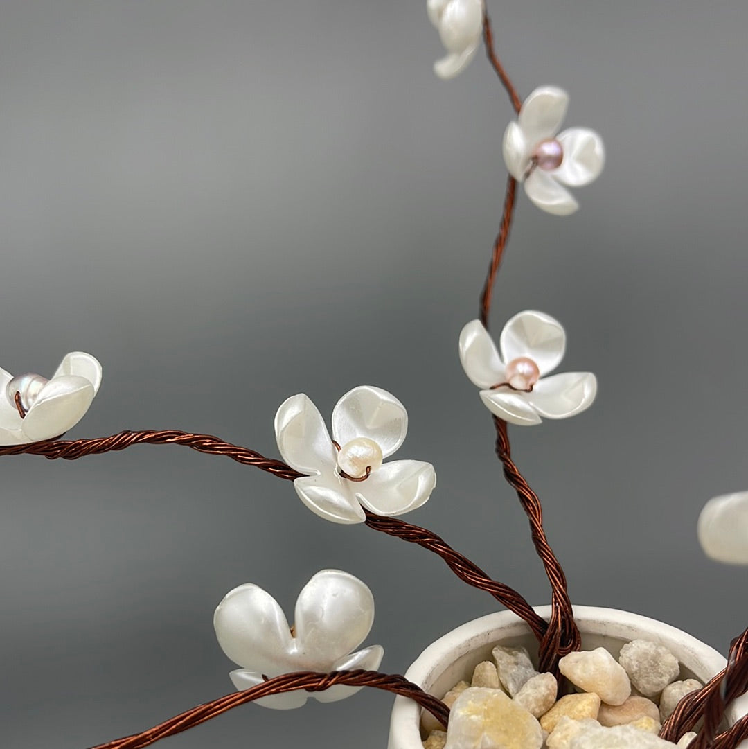 Pearl Branch with Ceramic Vase