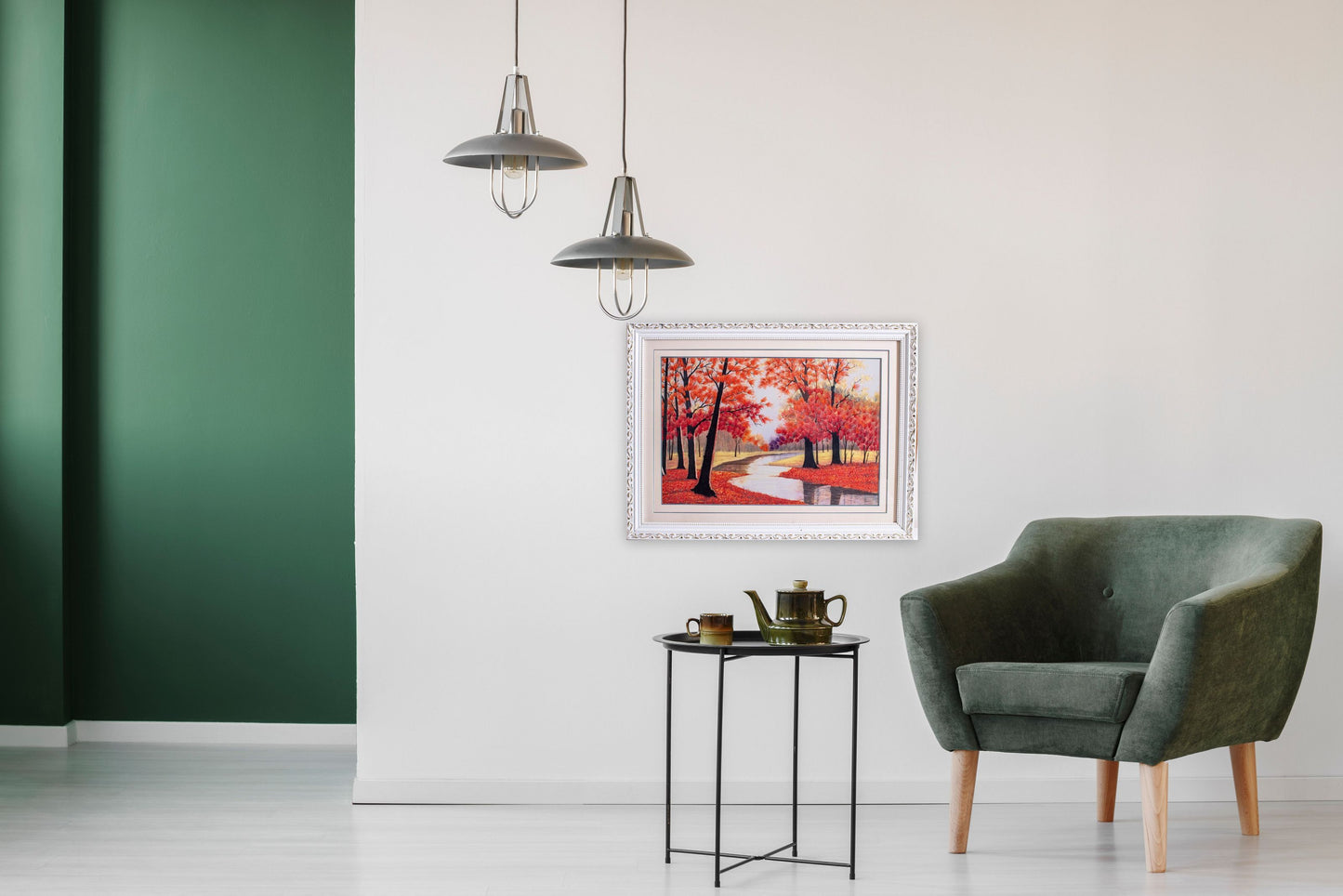 Autumn Landscape - Silk Art Framed and Matted