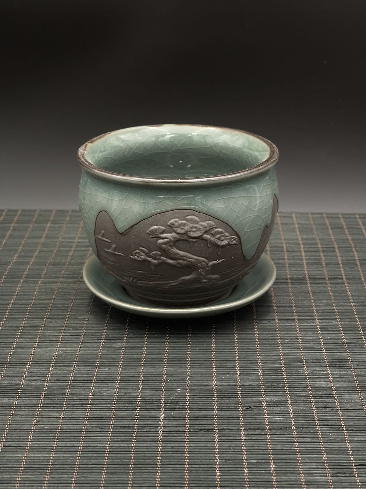 Small Ceramic Glazed Flower Pot