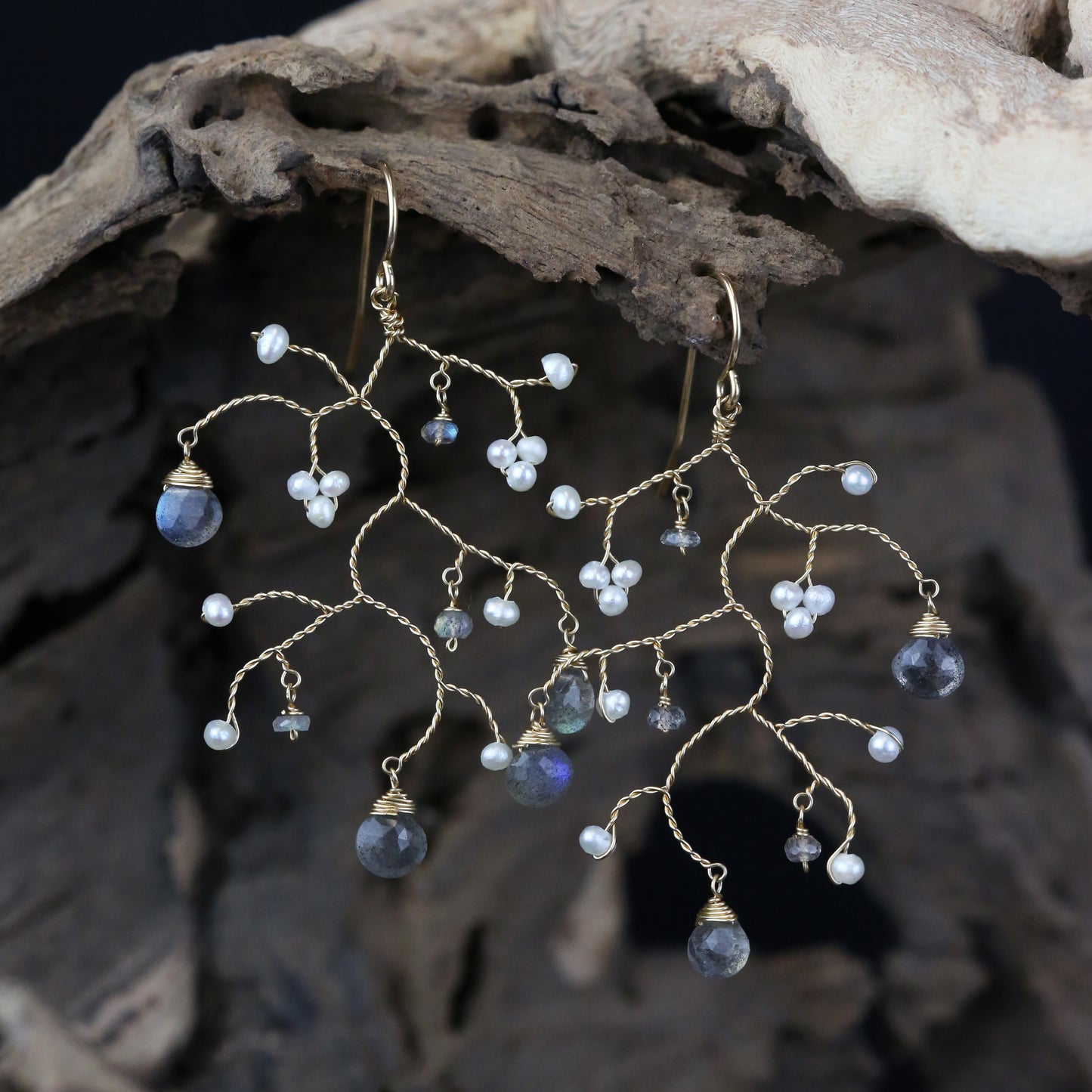 Gemstone Tree Earrings
