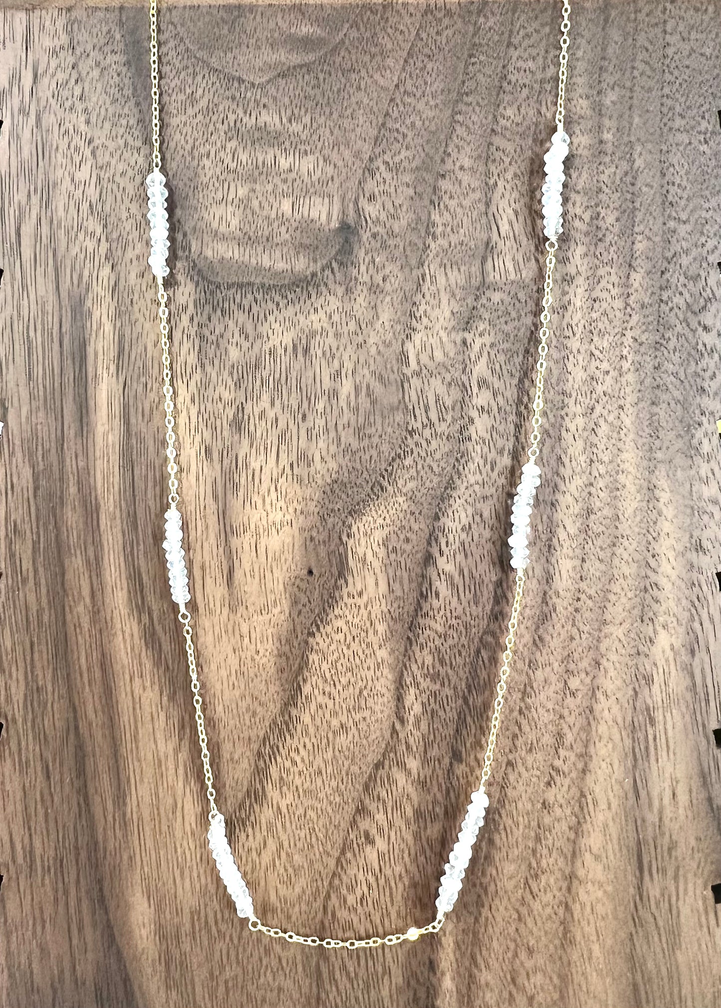 Moonstone Triple Chain Necklace