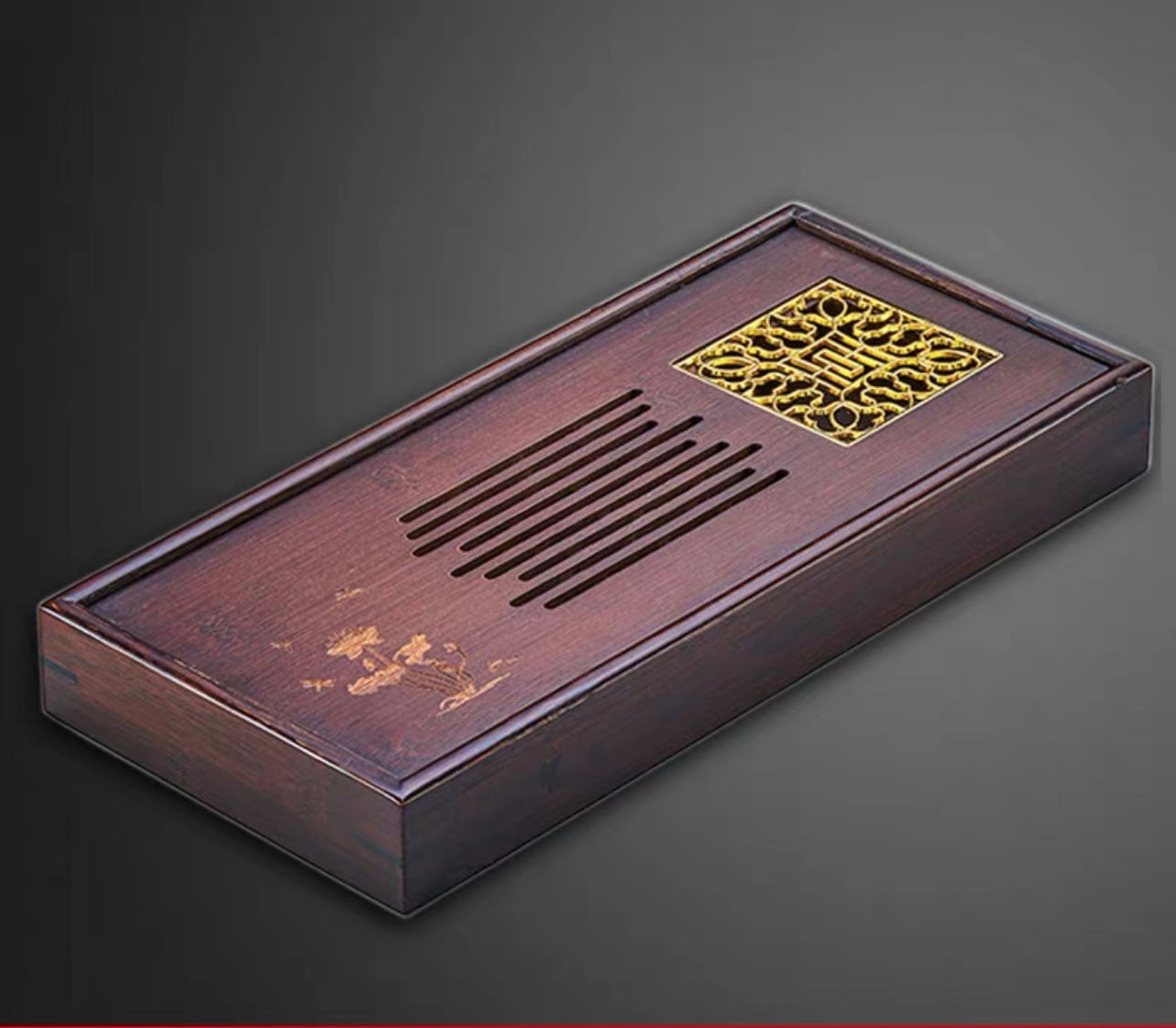 Traditional Tea Tray with drain - small