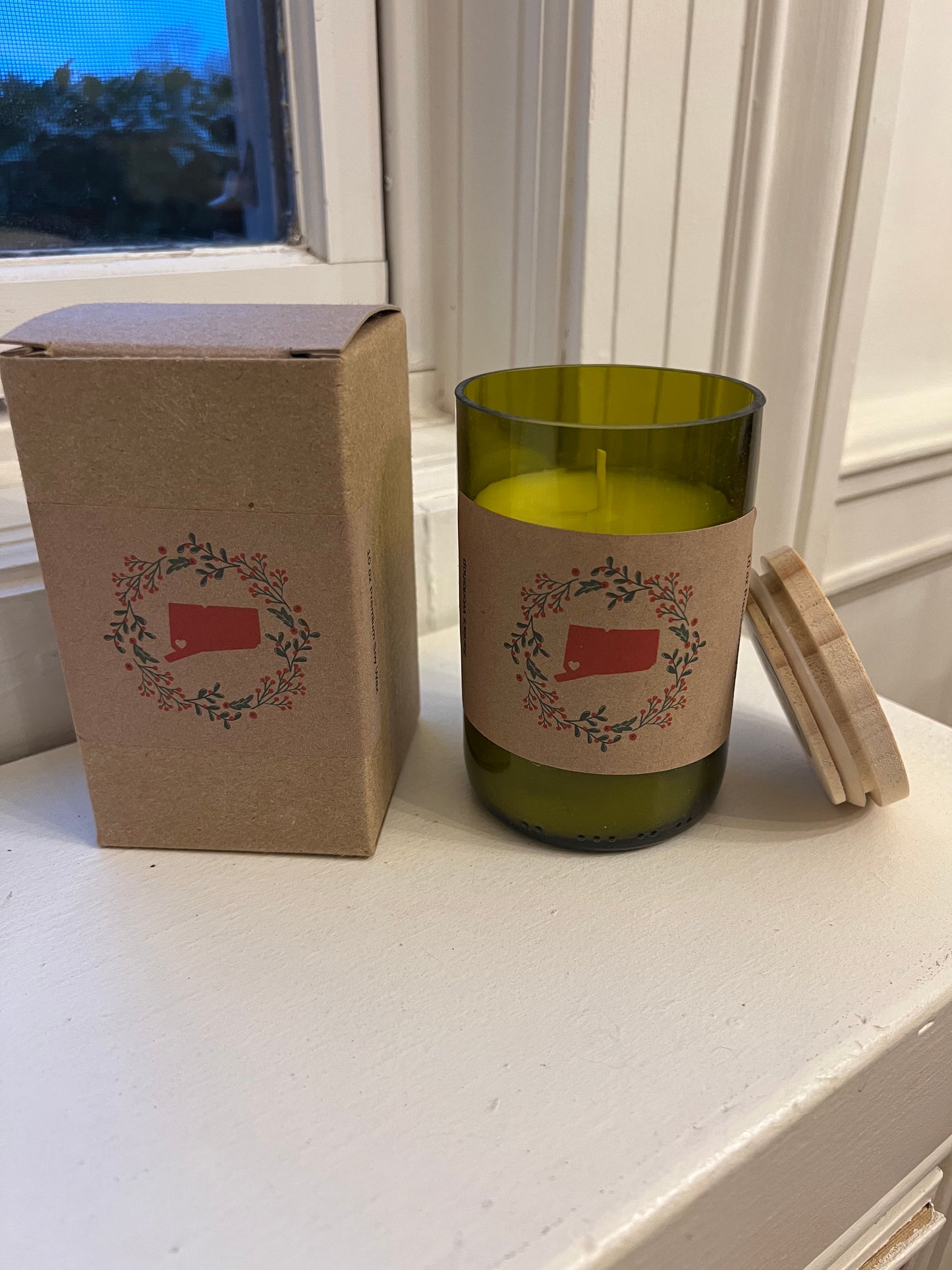 Recycled Wine Bottle Soy Candle