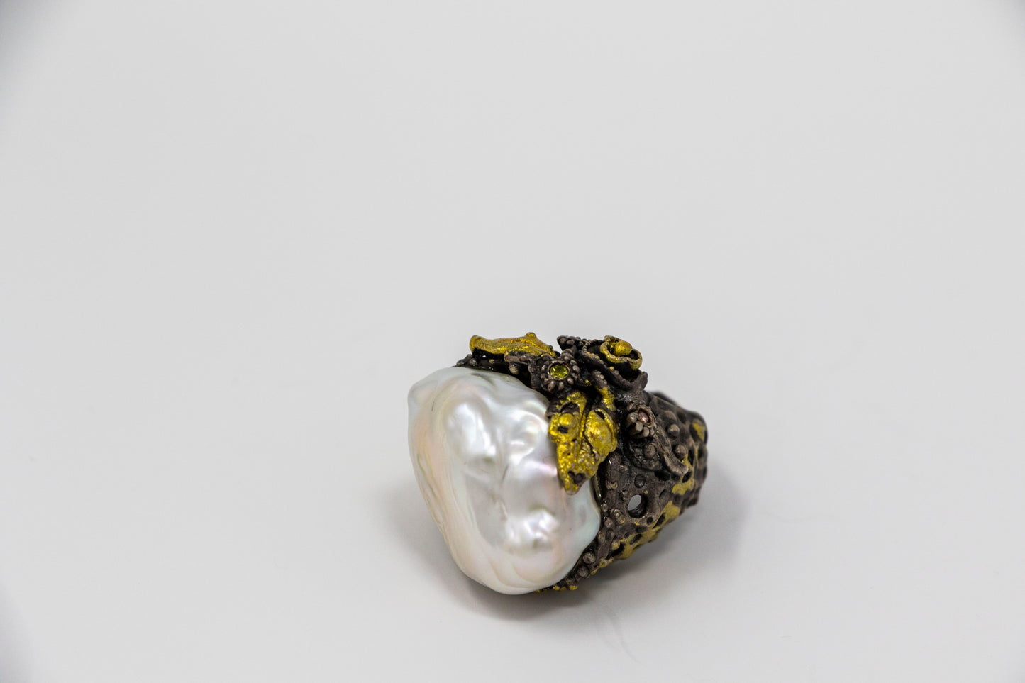 Baroque Pearl Rose Cluster Statement Ring