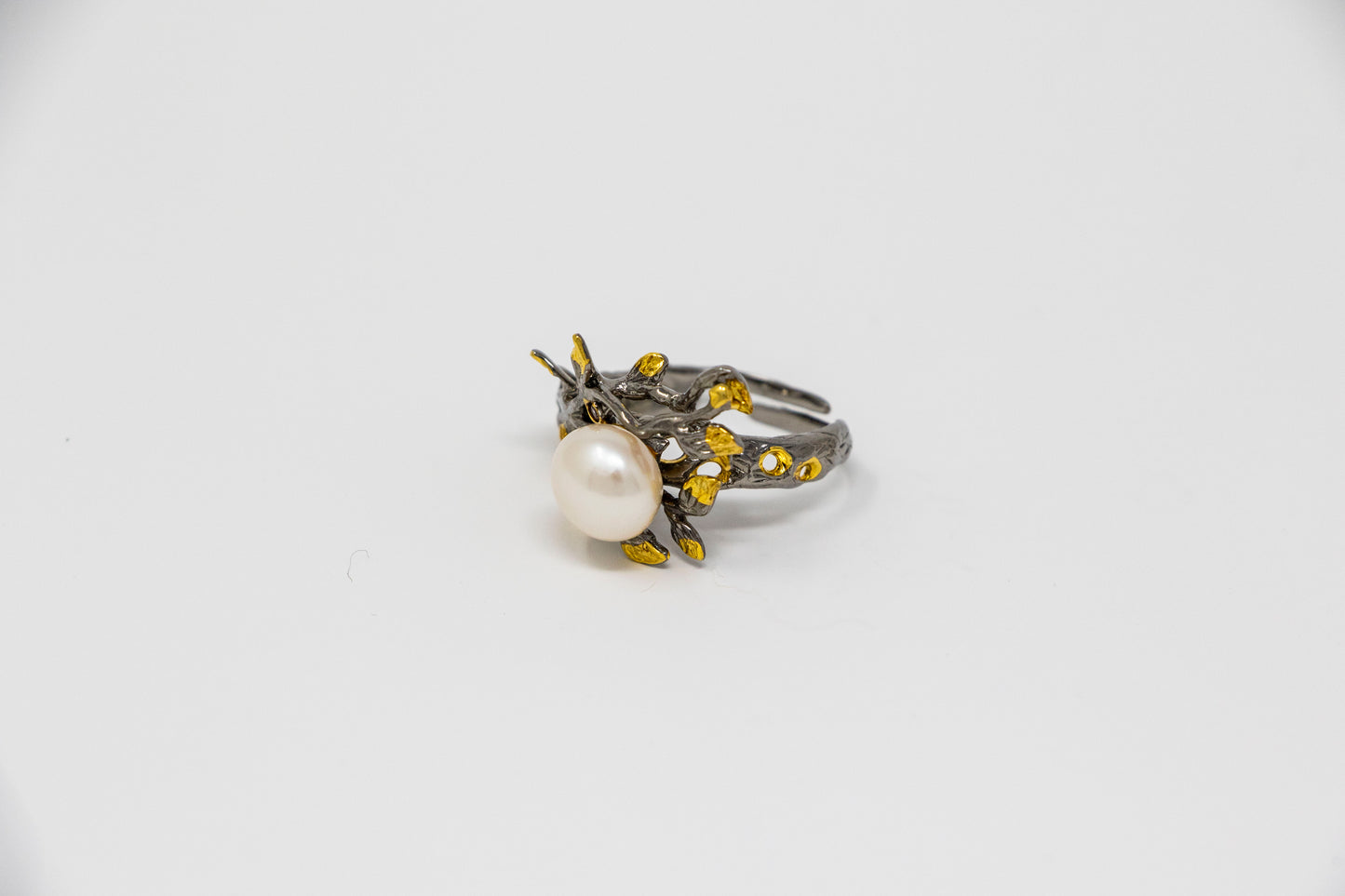 Baroque Pearl Tree Branch Statement Ring