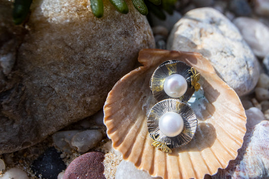 butterfly pearl earrings